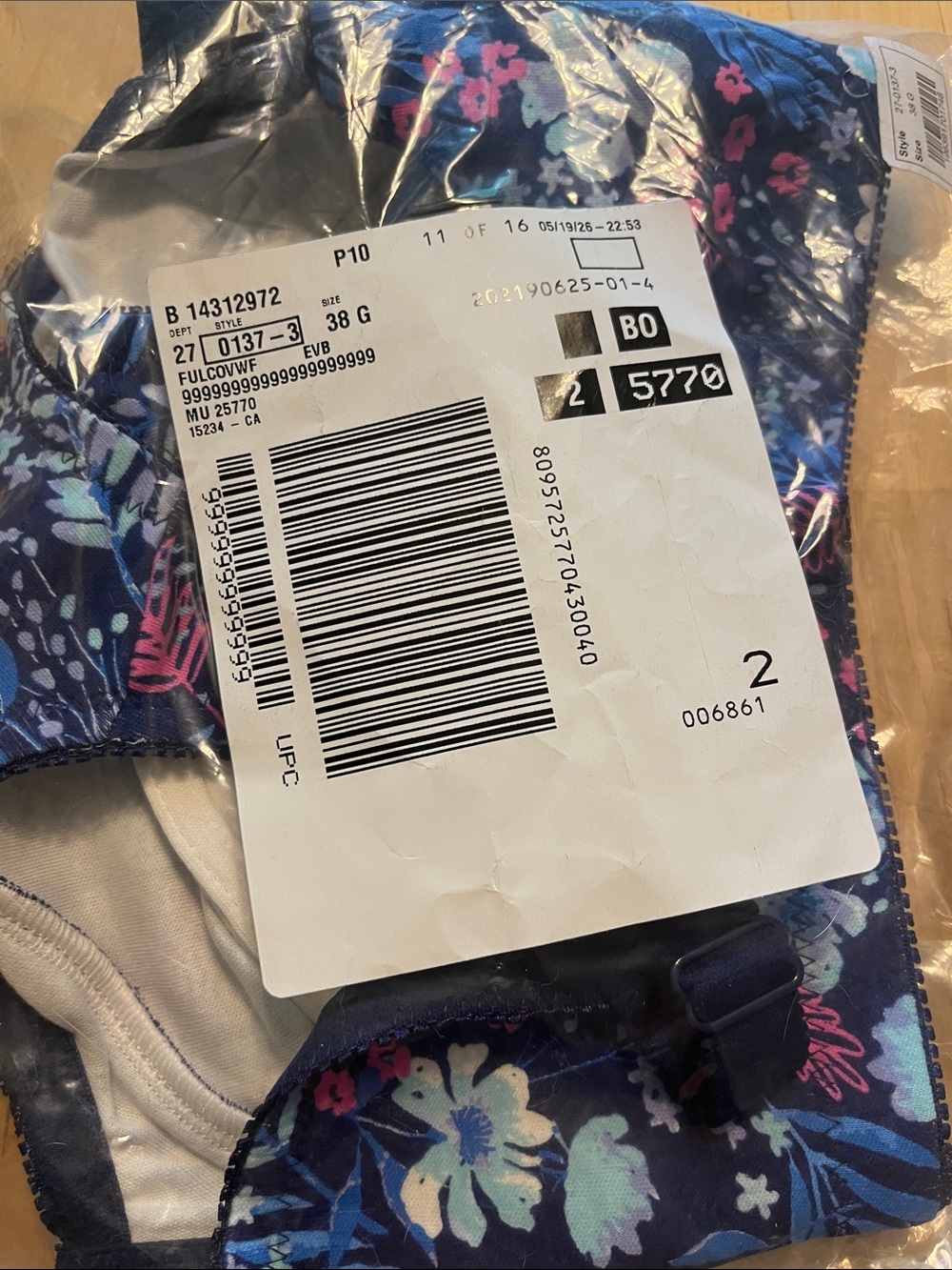 Catherine’s Comfort Choice Floral Front-Close Support Bra NWOT and 100% cotton - Picture 10 of 11